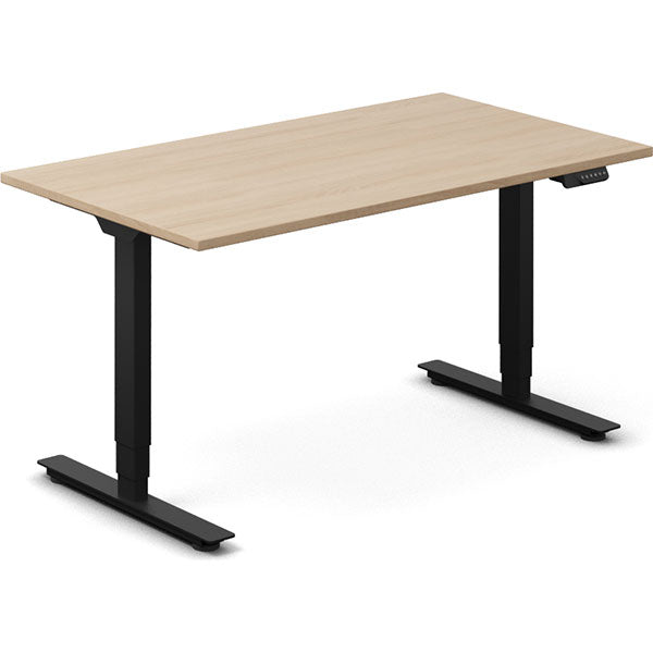 Hæve-sænkebord DNA, Eg 1400x800mm 2-ben/Sort