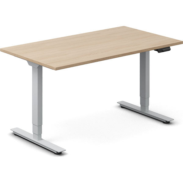 Hæve-sænkebord DNA, Eg 1400x800mm 2-ben/Alugrå