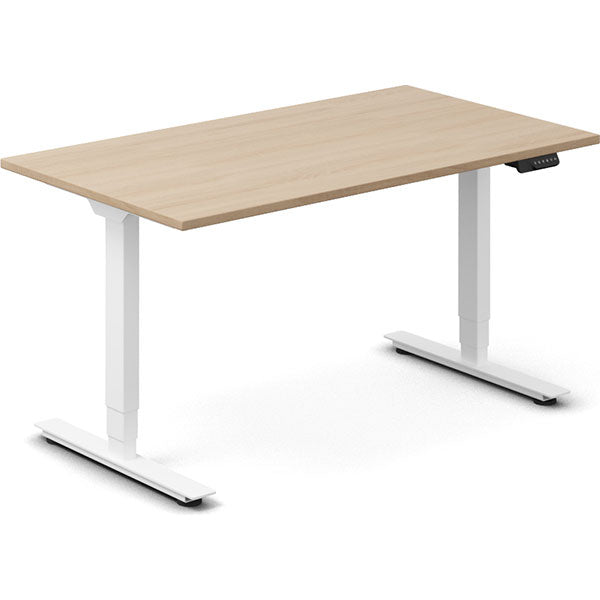 Hæve-sænkebord DNA, Eg 1400x800mm 2-ben/Hvid