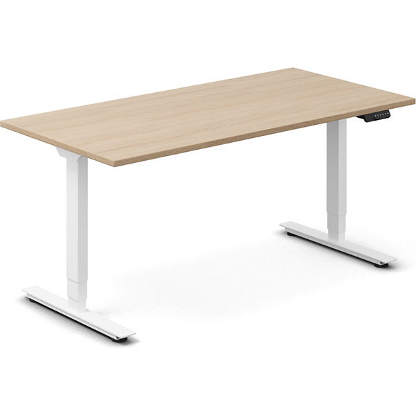 Hæve-sænkebord DNA, Eg 1600x800mm 2-ben/Hvid