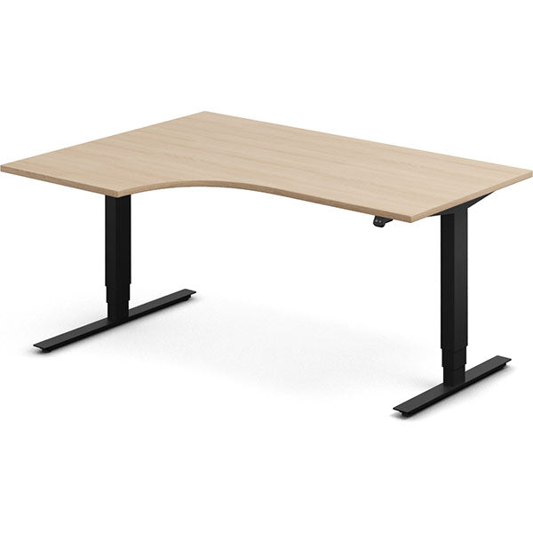Hæve-sænkebord DNA, Eg 1600x1200mm Venstre 2-ben/Sort