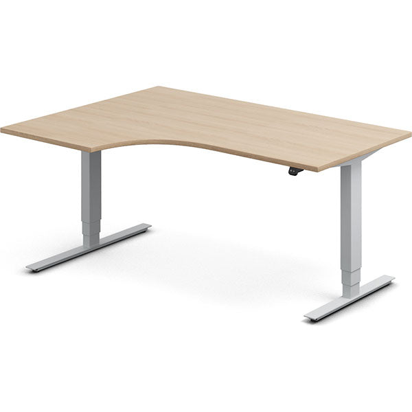 Hæve-sænkebord DNA, Eg 1600x1200mm Venstre 2-ben/Alugrå