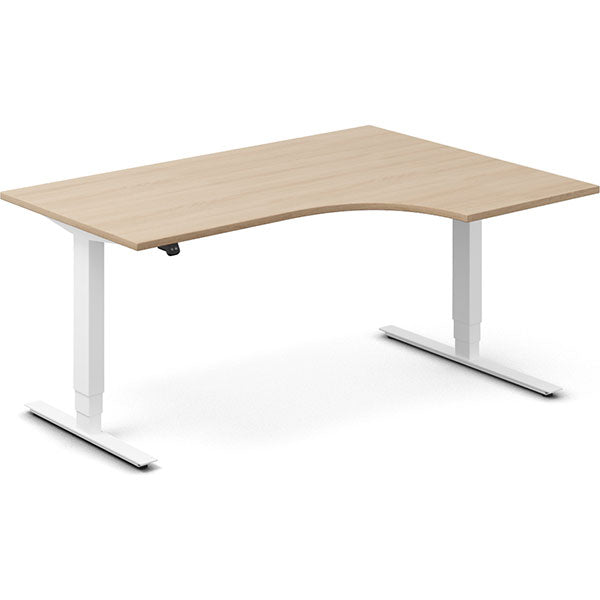 Hæve-sænkebord DNA, Eg 1600x1200mm Højre 2-ben/Hvid