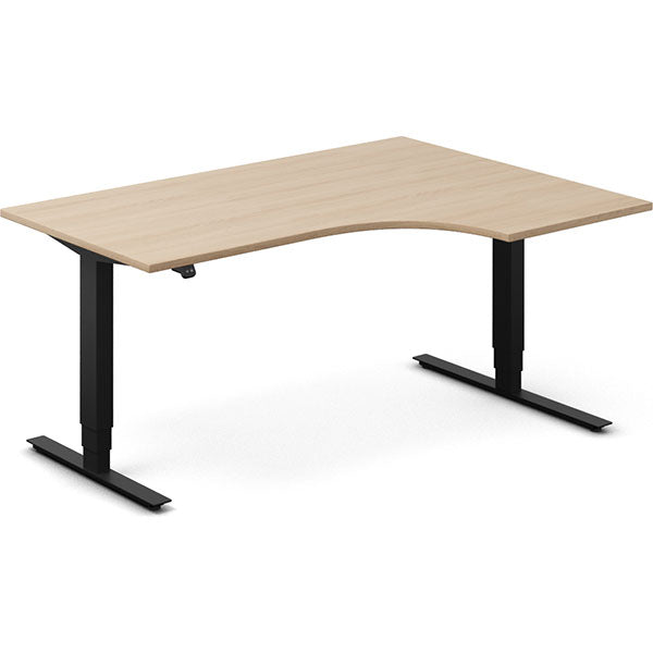 Hæve-sænkebord DNA, Eg 1600x1200mm Højre 2-ben/Sort