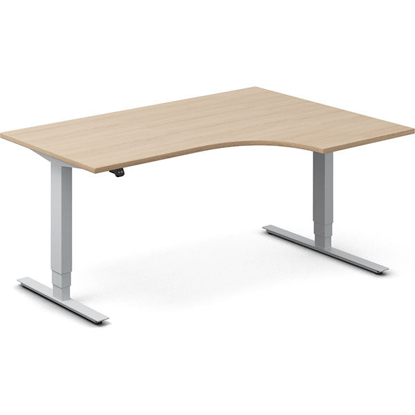 Hæve-sænkebord DNA, Eg 1600x1200mm Højre 2-ben/Alugrå