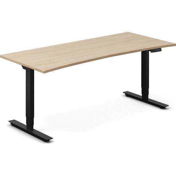 Hæve-sænkebord DNA, Eg 1800x800mm Bue 2-ben/Sort