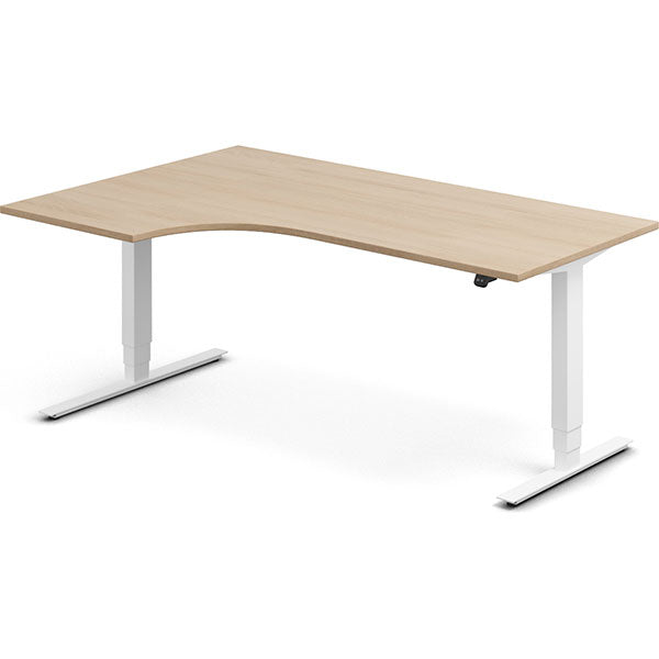 Hæve-sænkebord DNA, Eg 1800x1200mm Venstre 2-ben/Hvid