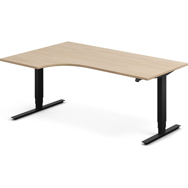 Hæve-sænkebord DNA, Eg 1800x1200mm Venstre 2-ben/Sort