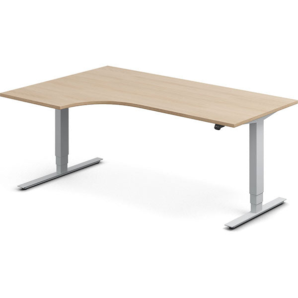 Hæve-sænkebord DNA, Eg 1800x1200mm Venstre 2-ben/Alugrå