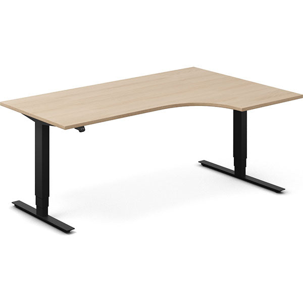Hæve-sænkebord DNA, Eg 1800x1200mm Højre 2-ben/Sort