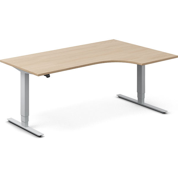 Hæve-sænkebord DNA, Eg 1800x1200mm Højre 2-ben/Alugrå