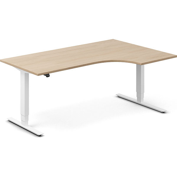 Hæve-sænkebord DNA, Eg 1800x1200mm Højre 2-ben/Hvid