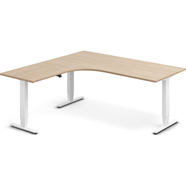 Hæve-sænkebord DNA, Eg 1800x1800mm Venstre 3-ben/Hvid