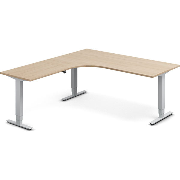 Hæve-sænkebord DNA, Eg 1800x2000mm Venstre 3-ben/Alugrå