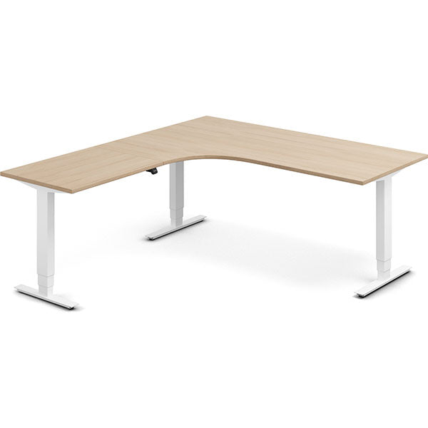 Hæve-sænkebord DNA, Eg 1800x2000mm Venstre 3-ben/Hvid