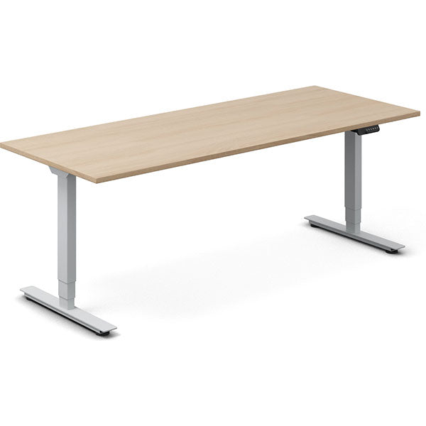Hæve-sænkebord DNA, Eg 2000x800mm 2-ben/Alugrå
