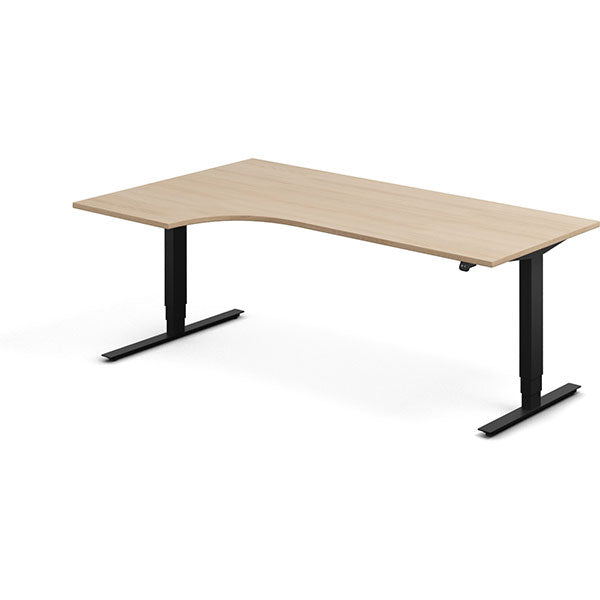 Hæve-sænkebord DNA, Eg 2000x1200mm Venstre 2-ben/Sort