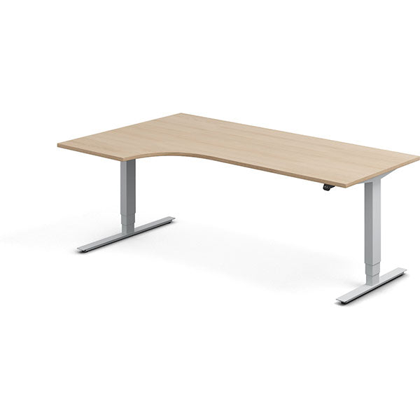 Hæve-sænkebord DNA, Eg 2000x1200mm Venstre 2-ben/Alugrå