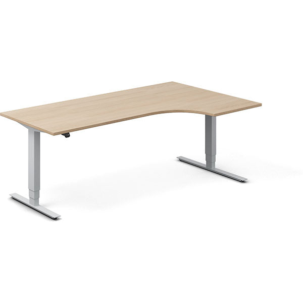 Hæve-sænkebord DNA, Eg 2000x1200mm Højre 2-ben/Alugrå