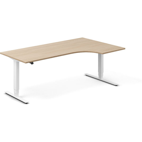 Hæve-sænkebord DNA, Eg 2000x1200mm Højre 2-ben/Hvid