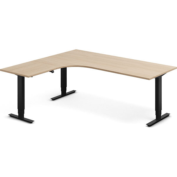 Hæve-sænkebord DNA, Eg 2000x1800mm Venstre 3-ben/Sort