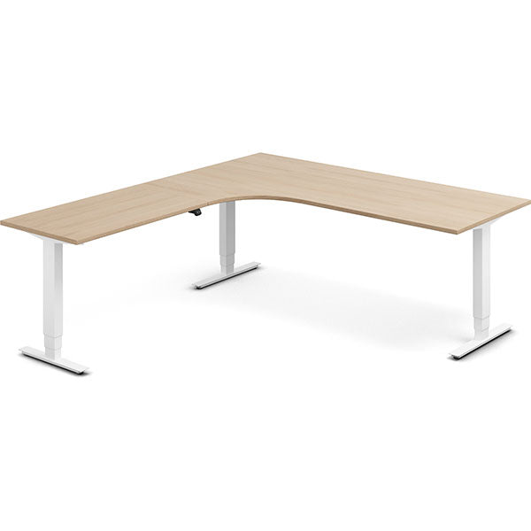 Hæve-sænkebord DNA, Eg 2000x2200mm Venstre 3-ben/Hvid