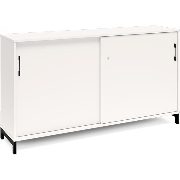 Kontorskab DNA, 1600x890 mm, Hvid/Sort, skydedør 2A4