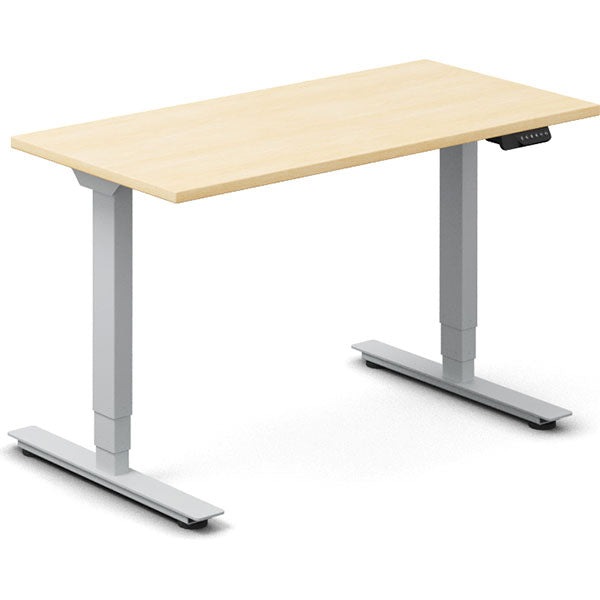 Hæve-sænkebord DNA, Birk 1200x600 mm 2-ben/Alugrå