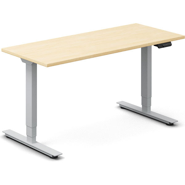 Hæve-sænkebord DNA, Birk 1400x600 mm 2-ben/Alugrå