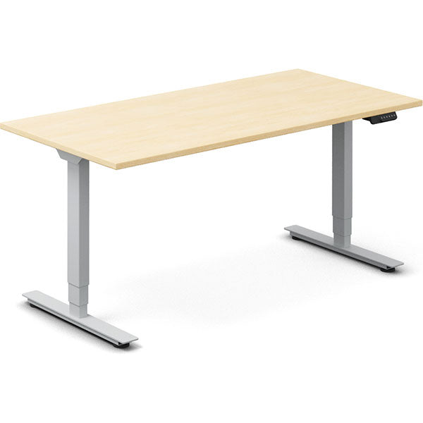 Hæve-sænkebord DNA, Birk 1600x800 mm 2-ben/Alugrå