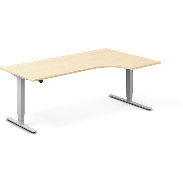 Hæve-sænkebord DNA, Birk 2000x1200 mm Højre 2-ben/Alugrå