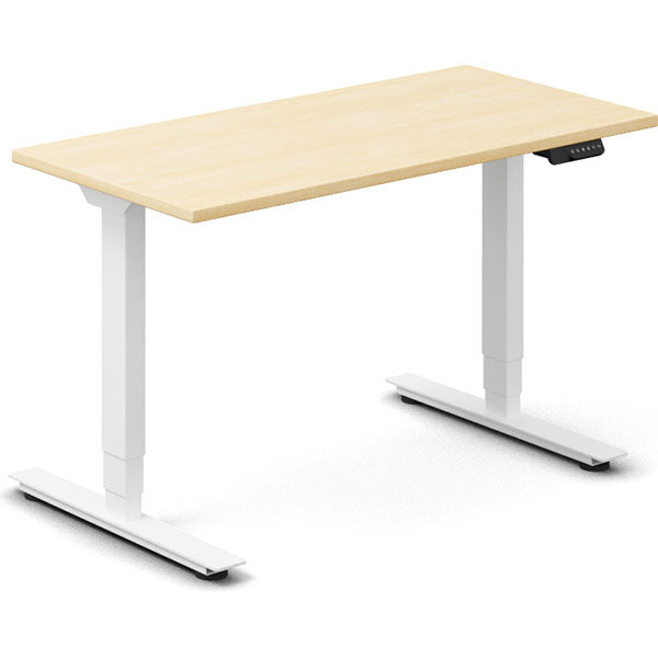 Hæve-sænkebord DNA, Birk 1200x600 mm 2-ben/Hvid