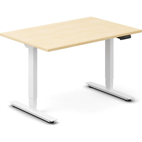 Hæve-sænkebord DNA, Birk 1200x800 mm 2-ben/Hvid