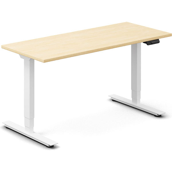 Hæve-sænkebord DNA, Birk 1400x600 mm 2-ben/Hvid