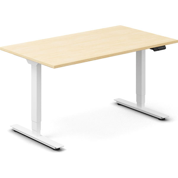 Hæve-sænkebord DNA, Birk 1400x800 mm 2-ben/Hvid