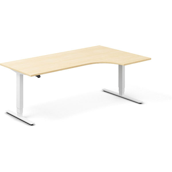 Hæve-sænkebord DNA, Birk 2000x1200 mm Højre 2-ben/Hvid