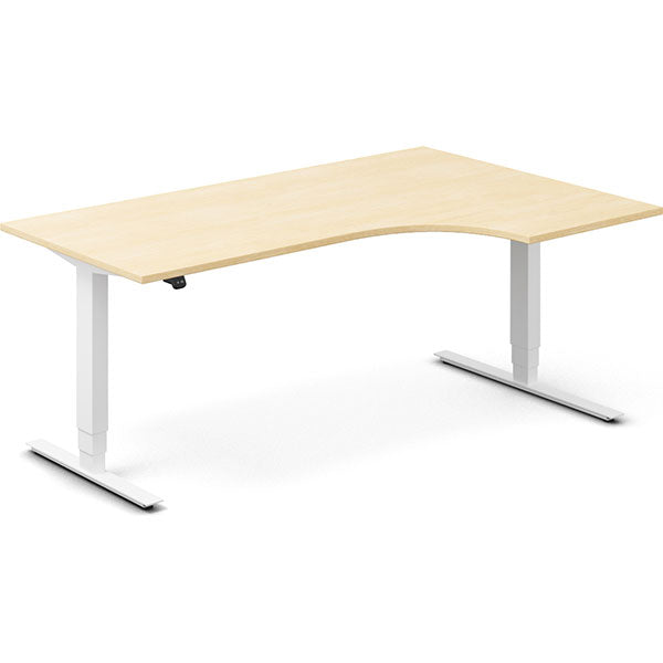 Hæve-sænkebord DNA, Birk 1800x1200 mm Højre 2-ben/Hvid