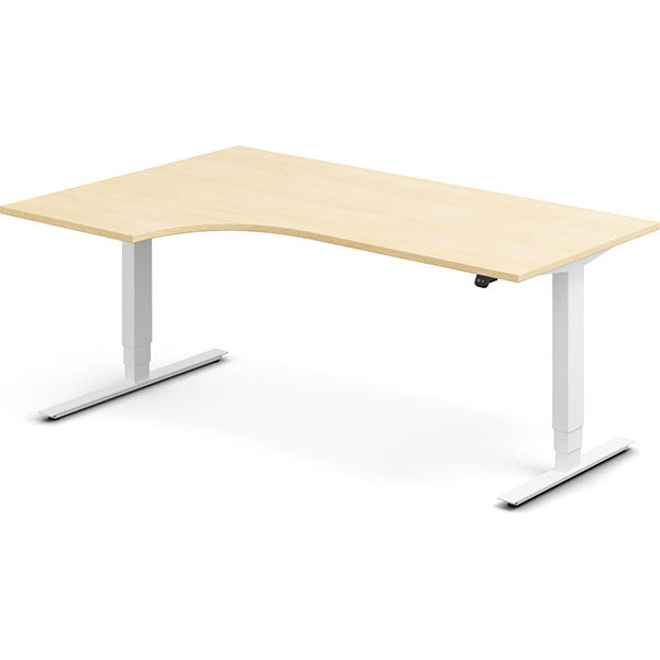 Hæve-sænkebord DNA, Birk 1800x1200 mm Venstre 2-ben/Hvid