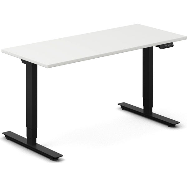 Hæve-sænkebord DNA, Hvid 1400x600mm 2-ben/Sort