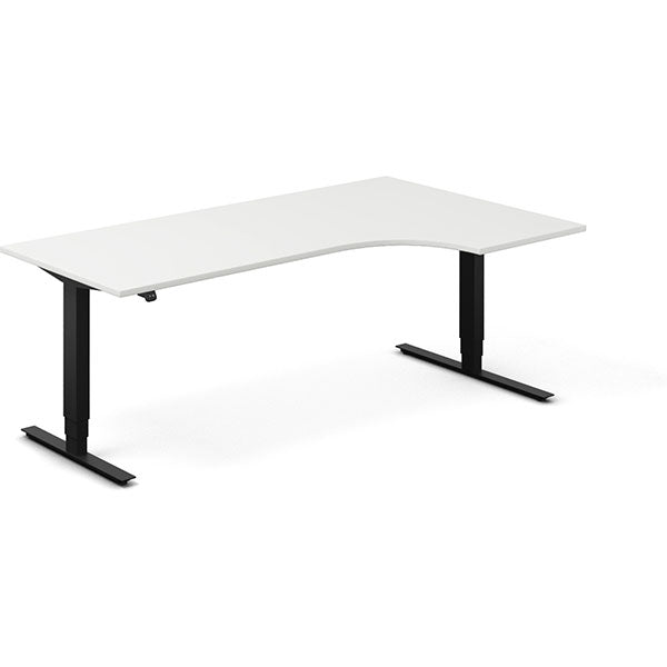 Hæve-sænkebord DNA, Hvid 2000x1200mm Højre 2-ben/Sort