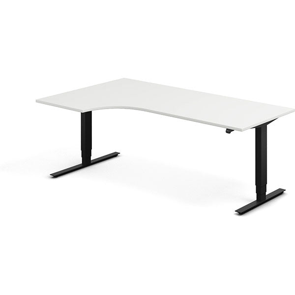 Hæve-sænkebord DNA, Hvid 2000x1200mm Venstre 2-ben/Sort