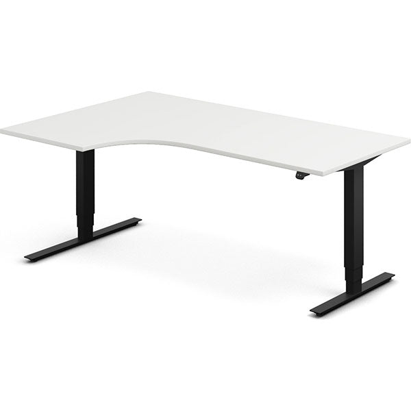 Hæve-sænkebord DNA, Hvid 1800x1200mm Venstre 2-ben/Sort