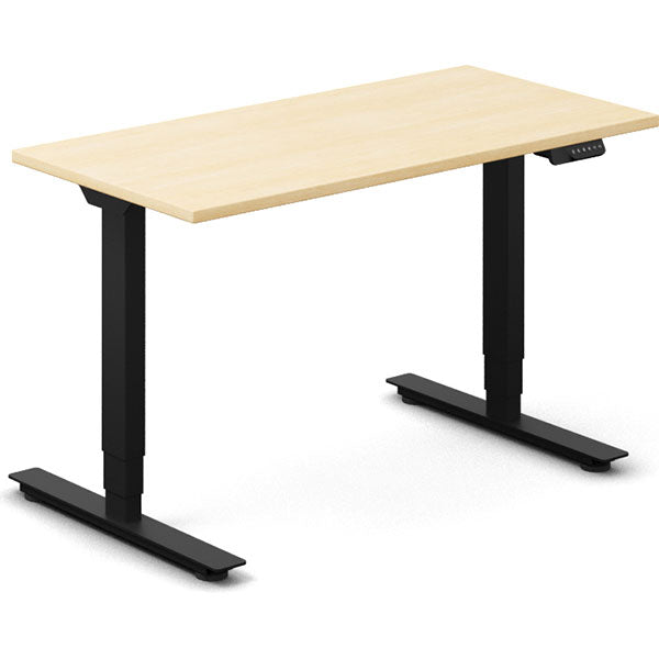 Hæve-sænkebord DNA, Birk 1200x600 mm 2-ben/Sort