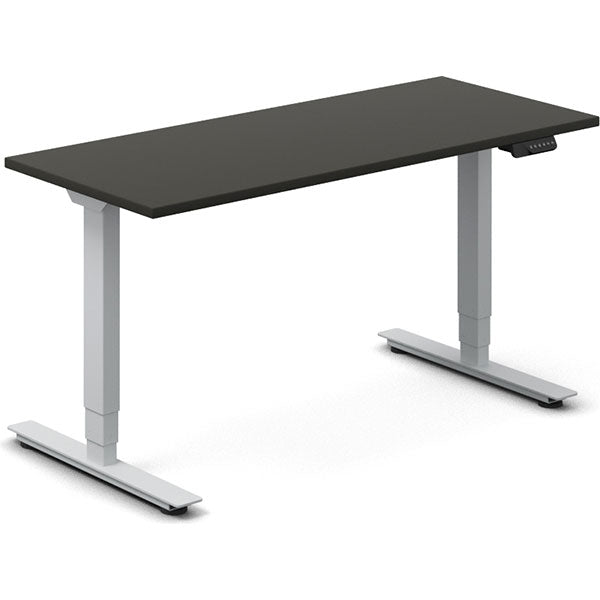 Hæve-sænkebord DNA, Antracit 1400x600 mm 2-ben/Alugrå
