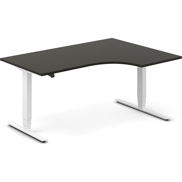 Hæve-sænkebord DNA, Antracit 1600x1200 mm Højre 2-ben/Hvid