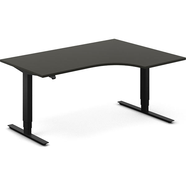 Hæve-sænkebord DNA, Antracit 1600x1200 mm Højre 2-ben/Sort