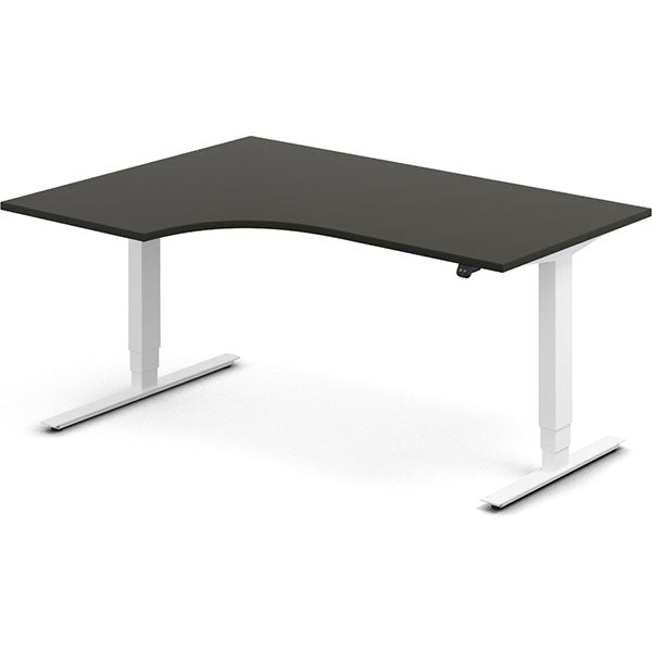 Hæve-sænkebord DNA, Antracit 1600x1200 mm Venstre 2-ben/Hvid