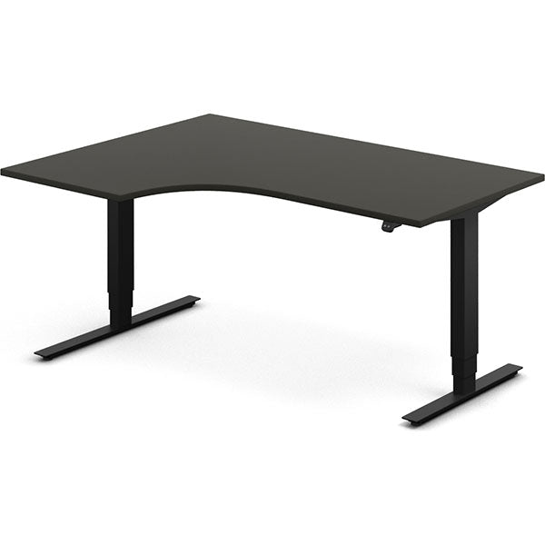 Hæve-sænkebord DNA, Antracit 1600x1200 mm Venstre 2-ben/Sort