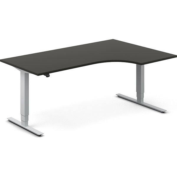 Hæve-sænkebord DNA, Antracit 1800x1200 mm Højre 2-ben/Alugrå