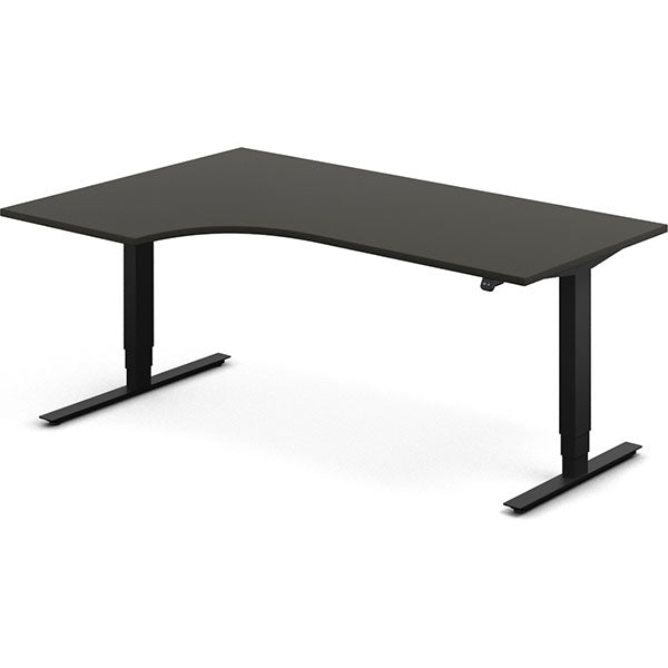 Hæve-sænkebord DNA, Antracit 1800x1200 mm Venstre 2-ben/Sort